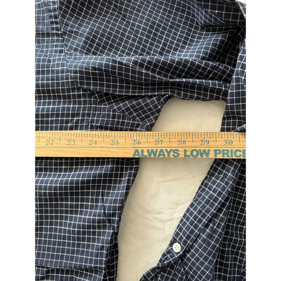 Ralph Lauren Classic Fit XL Button Up Check Navy Blue Light BluePony Long Sleeve - Picture 8 of 11